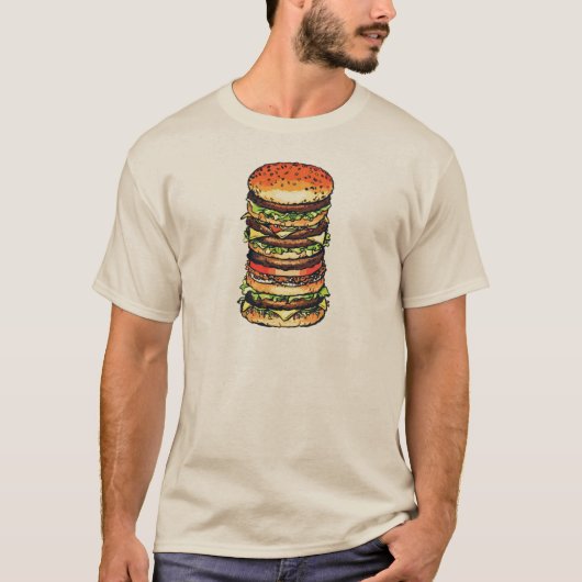 Großer, bunter Hamburger T-Shirt (Vorderseite)