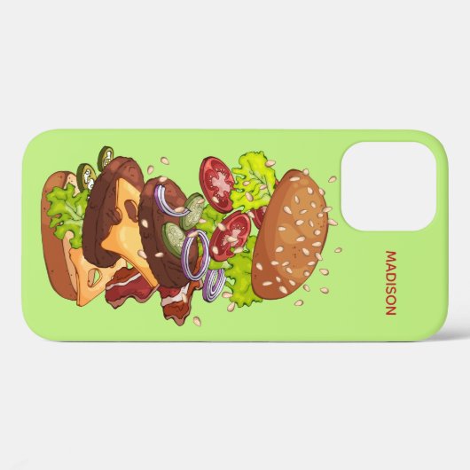 Großer Burger individuelle Name Case-Mate iPhone Hülle (Rückseite (Horizontal))