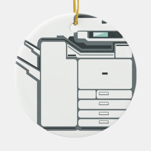 Großer Bürodrucker Keramik Ornament (Vorne)