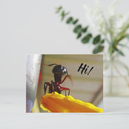 Großer Carpenter Ant Wave Hallo Postkarte (Stehend Vorderseite)
