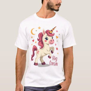 Großer Cousin Einhorn Vintage Süße Kinder Typograf T-Shirt