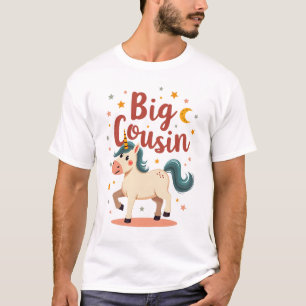 Großer Cousin Einhorn Vintage Süße Kinder Typograf T-Shirt