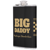 Großer Daddy Karo-Faux-Gold und Schwarz Flachmann (Links)