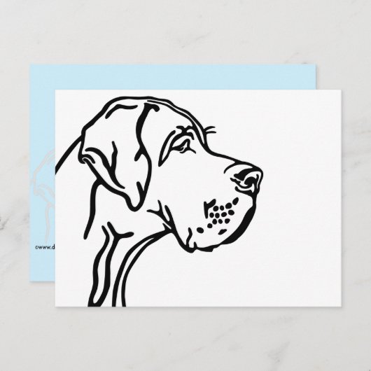 Großer, dan Head zeichnend Postkarte (Vorne/Hinten)