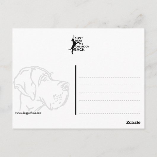 Großer Dan passt in einen Käfer Postkarte (Rückseite)