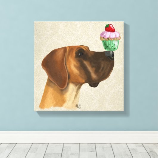 Großer Dan und Cupcake Leinwanddruck (Insitu (Holzboden))