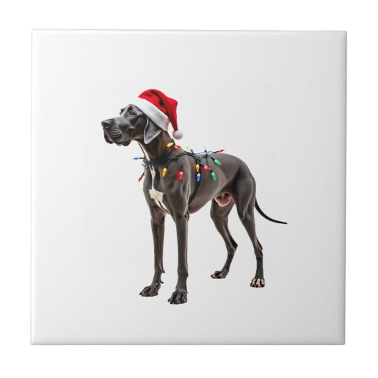 Großer Däne Feiertags-Weihnachtslicht (2) Fliese (Vorderseite)