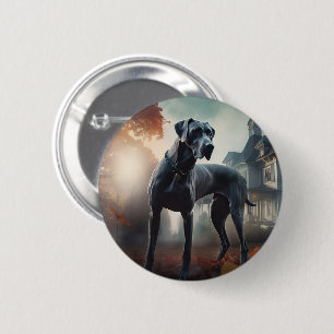 Großer Däne Halloween Gruselig Button