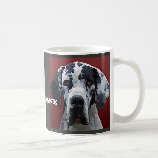 Großer Däne Harly stellen Tasse gegenüber (Rechts)
