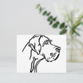 Großer Dane Head zeichnend Postkarte (Stehend Vorderseite)