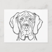 Großer Dane Head zeichnend Postkarte (Vorderseite)
