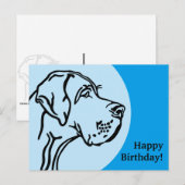 Großer Dane Head zeichnend Postkarte (Vorne/Hinten)