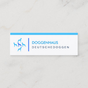 Großer Däne hellblau  Mini Visitenkarte