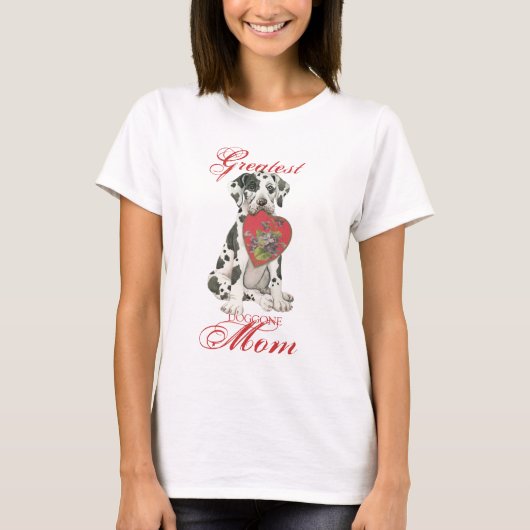 Großer Däne-Herz-Mama T-Shirt (Vorderseite)