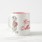 Großer Däne-Herz-Mama Zweifarbige Tasse (Vorderseite Links)