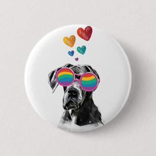 Großer Däne Hund am Herztag Valentinstag Button