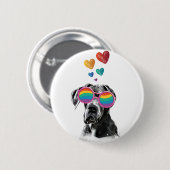 Großer Däne Hund am Herztag Valentinstag Button (Vorne & Hinten)