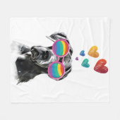 Großer Däne Hund am Herztag Valentinstag Fleecedecke (Vorderseite (Horizontal))