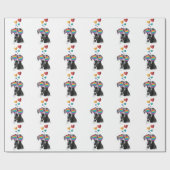 Großer Däne Hund am Herztag Valentinstag Geschenkpapier (Flach)