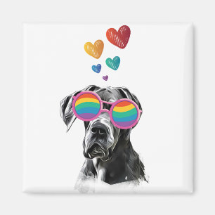 Großer Däne Hund am Herztag Valentinstag Magnet