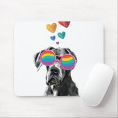 Großer Däne Hund am Herztag Valentinstag Mousepad (Mit Mouse)