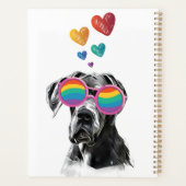 Großer Däne Hund am Herztag Valentinstag Planer (Rückseite)