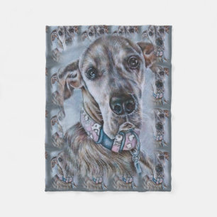 Großer Däne-Hund, der Hundekunst zeichnet Fleecedecke