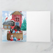 Großer Dane Hund im Schnee Weihnachtshundehaus Karte (Innenseite)