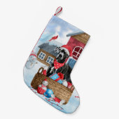 Großer Dane Hund im Schnee Weihnachtshundehaus Kleiner Weihnachtsstrumpf (Vorderansicht (hängend))