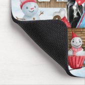 Großer Dane Hund im Schnee Weihnachtshundehaus Mousepad (Ecke)