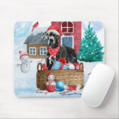 Großer Dane Hund im Schnee Weihnachtshundehaus Mousepad (Mit Mouse)