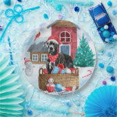 Großer Dane Hund im Schnee Weihnachtshundehaus Pappteller (Party)