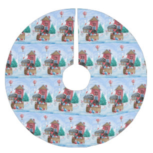 Großer Dane Hund im Schnee Weihnachtshundehaus Polyester Weihnachtsbaumdecke