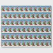 Großer Dane Hund mit Weihnachtsgeschenken Geschenkpapier (Flach)