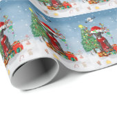 Großer Dane Hund mit Weihnachtsgeschenken Geschenkpapier (Rolleneckpunkt)
