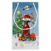 Großer Dane Hund mit Weihnachtsgeschenken Kleine Geschenktüte (Rückseite)
