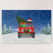 Großer Dane Hund mit Weihnachtsgeschenken Puzzle (Horizontal)