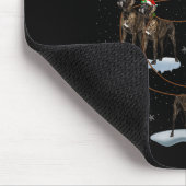 Großer Däne Hund Santa Schlitten Fliegend Lustig M Mousepad (Ecke)