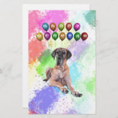 Großer Dane Hund wünscht Glück im neuen Jahr Briefpapier (Vorne/Hinten)