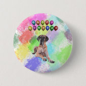 Großer Dane Hund wünscht Glück im neuen Jahr Button (Vorderseite)