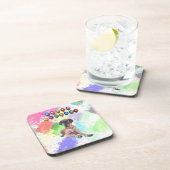 Großer Dane Hund wünscht Glück im neuen Jahr Getränkeuntersetzer (Rechte Seite)