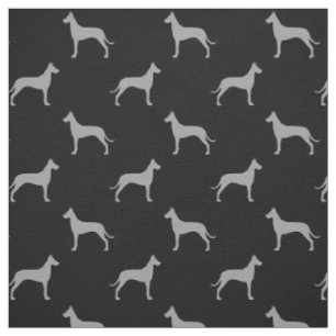 Großer Däne-HundeSilhouette-Muster-Schwarzes und Stoff