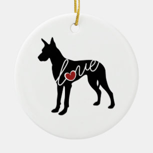 Großer Däne-Liebe Keramik Ornament