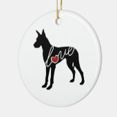 Großer Däne-Liebe Keramik Ornament (Links)