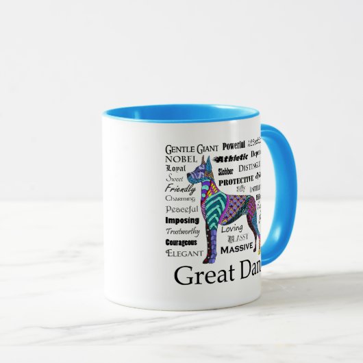 Großer Däne-Merkmal-Tasse Tasse (VorderseiteRechts)