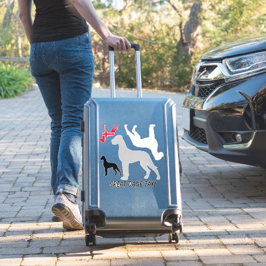 Großer Dane-Silhouette Aufkleber (Koffer Insitu)