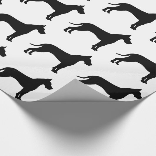 Großer Däne-Silhouette Geschenkpapier (Ecke)