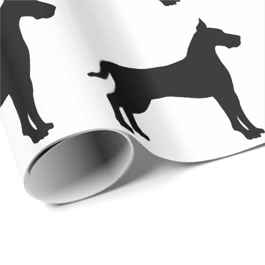 Großer Däne-Silhouette Geschenkpapier (Rolleneckpunkt)