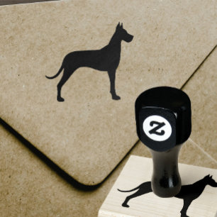 Großer Däne-Silhouette Gummistempel
