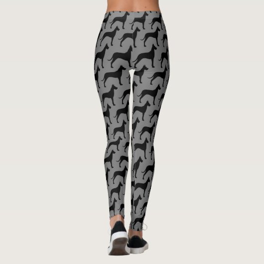 Großer Däne-Silhouette-Muster Leggings (Rückseite)